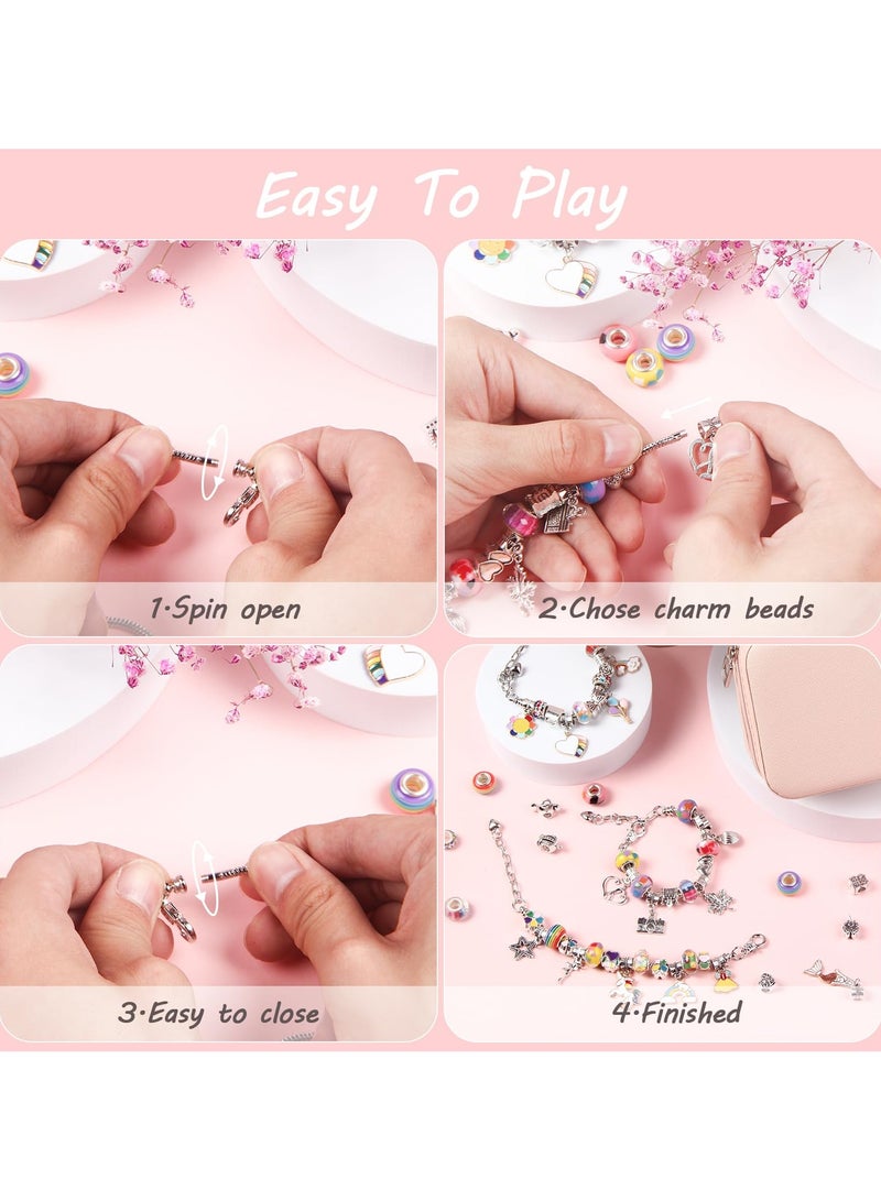 Bracelet Making Kit for Girls, 68PCs DIY Jewelry Craft Set with Charm Beads and Gift Box, Creative Art Present for Kids Ages 8-12, Adults (Purple) - Image 5