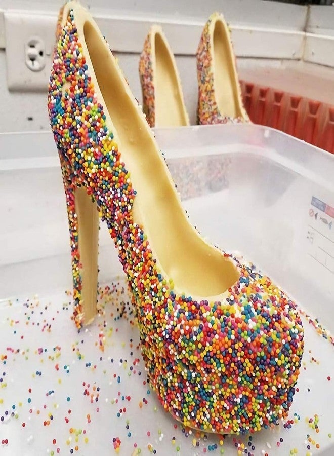 Fewo Big Size 7.5"x7.1" High Heel Shoe Chocolate Mold with 6 Clips, 3D Polycarbonate Stiletto Candy Cake Decoration Molds DIY Home Baking Pastry Tools Lady Shoes Mold - Image 5