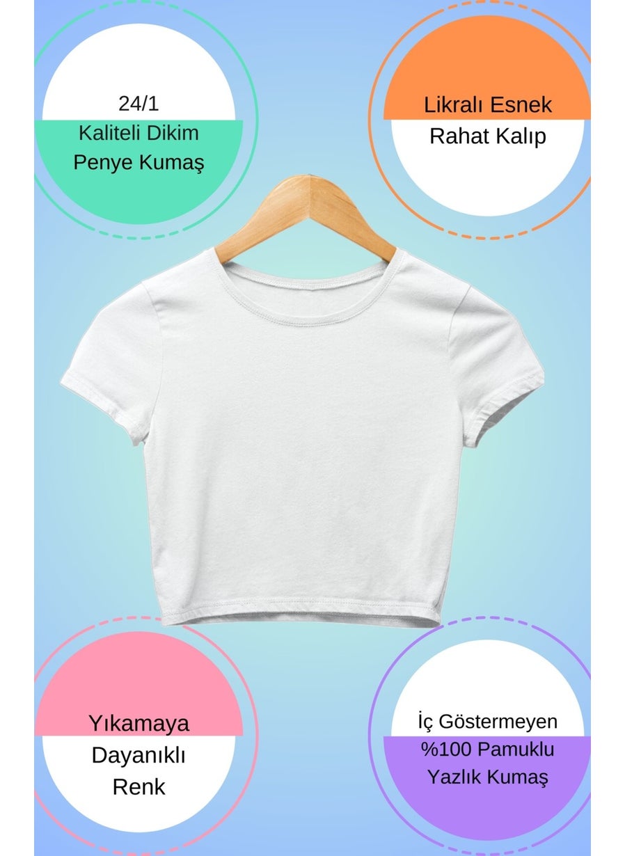 Fuddy Moda - I Love Rock'n Roll Written Crop Top, Women's Rock Themed Crop Blouse - Image 1