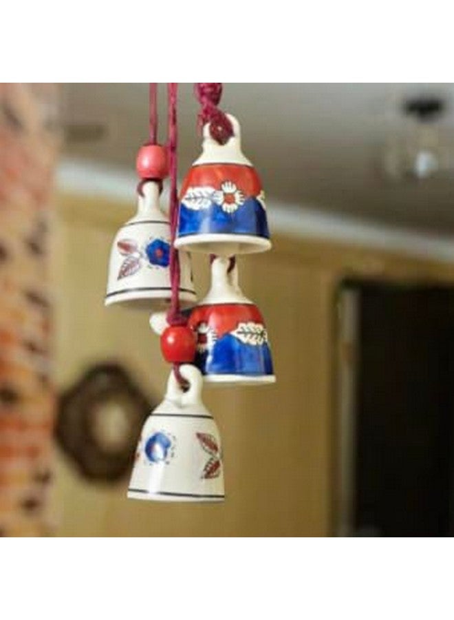 Shopping Shots Macrame Symphony, Mini Ceramic Bells Size (Height -3 Inches) Macrame Melodies - Set of 4 Mini Bells + Ceramic Hook - Perfect for Gifting, Celebratory Occasions - Image 2