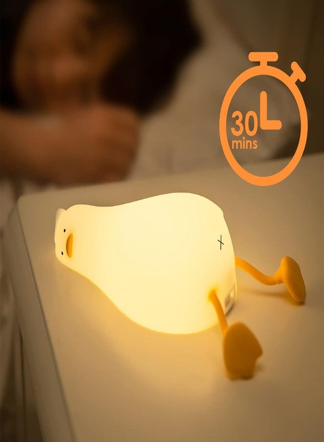 مصباح ليلي للأطفال من دارفيس، مصنوع من السيليكون على شكل بطة، قابل لإعادة الشحن، مصباح لطيف بثلاثة مستويات سطوع، مثالي لغرف النوم، غرف الأطفال، ومكاتب الدراسة، مصباح ليلي مزخرف لعيد ديوالي وعيد الميلاد - Image 5