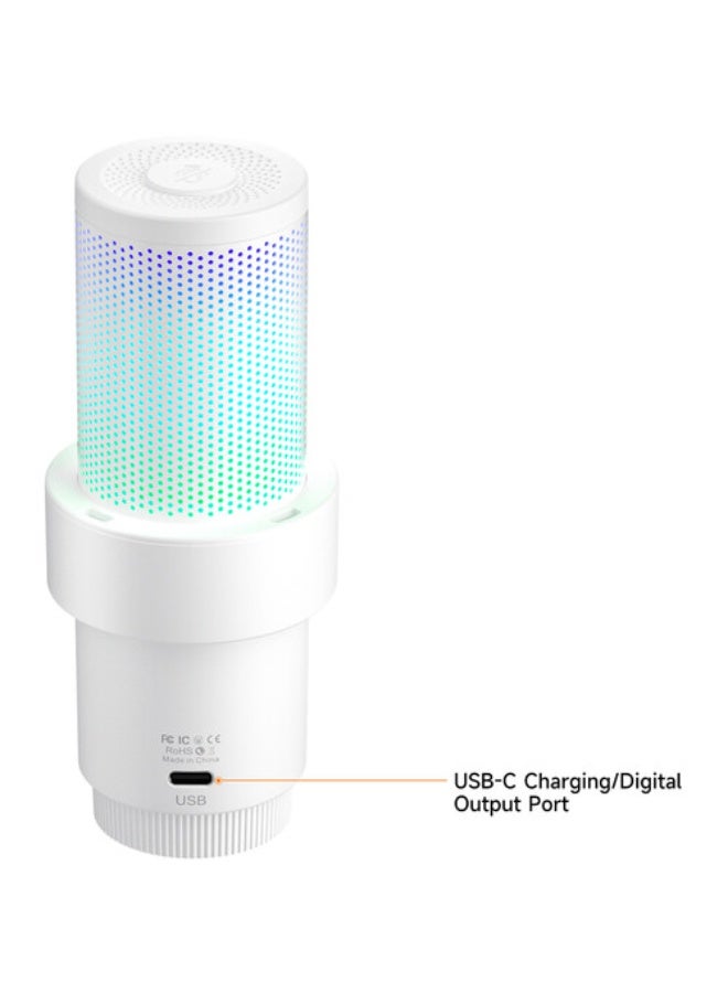 Comica Audio EJoy Uni Pro D RGB Cardioid Condenser Wireless/USB-C Microphone with Desktop Stand (White) - Image 5