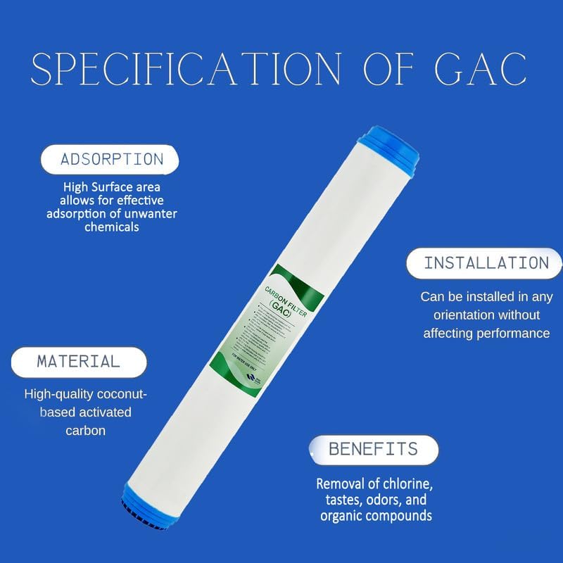 PARIJATA خرطوشة فلتر CTO GAC PP بطول 20 بوصة لتنقية المياه التجارية 50 لتر - Image 3