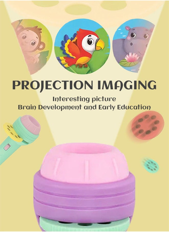 GROIC - Projection Flashlight Educational Toys Bedtime Night Lamp for Boys Girls 24 Images - purple - Image 1