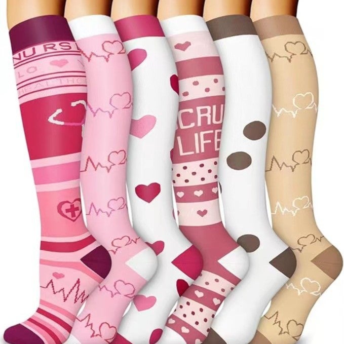 32 6 Pairs Of Compression Socks Suit Stockings Sports Running Fitness Compression Socks Calf Socks - Image 3