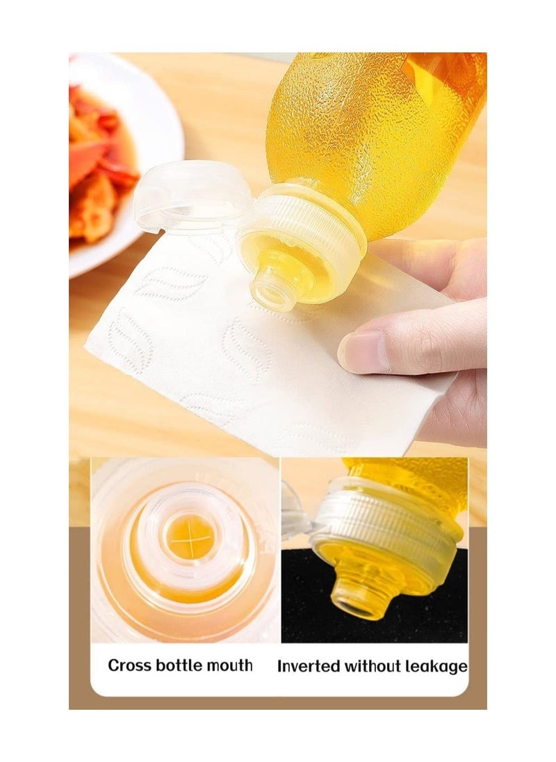 Y&D Condiment Squeeze Bottles 16 Oz 5 Pack with Flip Top Cap, Sauce scale For Oil, Ketchup, Water, Liquids, Set of (16-oz-Bottles-5)  - Image 2