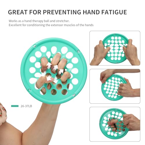 ZHIAMZ Hand Exercise Webs for Physical Therapy, Hand Grip Strengthener, Finger Exerciser, Portable Size, Latex Free, 7" Diameter (Light-Yellow) - Image 3