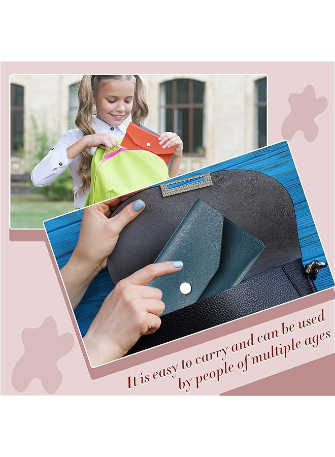 erorex 3 Pieces Cash Envelopes Bag Pu Leather Cash Money Pouch Cash Wallet Envelope Reusable For Spring Festival Wedding Birthday Graduation Holidays Black Orange Dark Green One Size  - Image 5