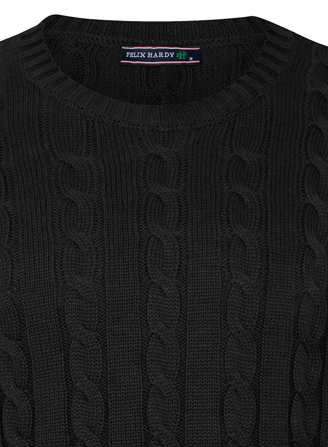 FELIX HARDY Cable Knit Crew Neck Pullover