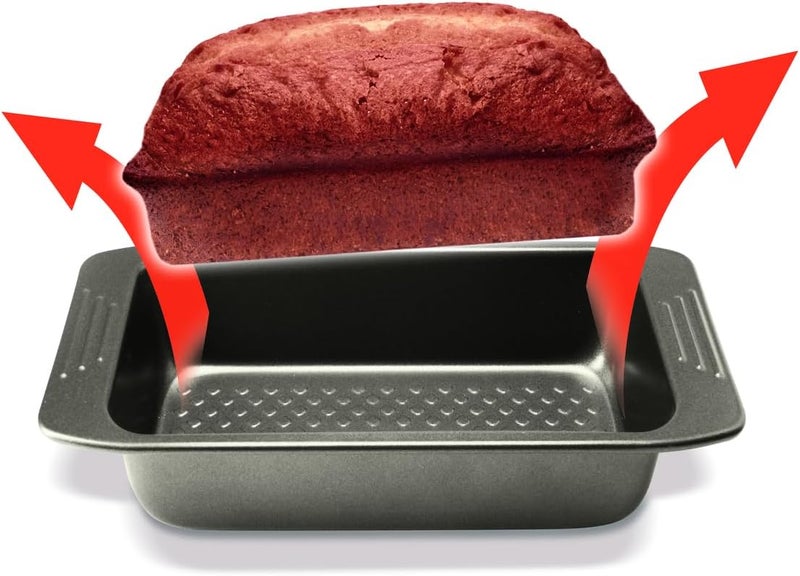 Baking Tray | Easy Grip Rectangular Cake 12x25cm | Carbon Steel | Easy Handling | Large Handles | Non-Stick Coating | Easy Release | Easy Cleaning | Dark Grey | 2 Years Warranty | J1625345 - Image 3