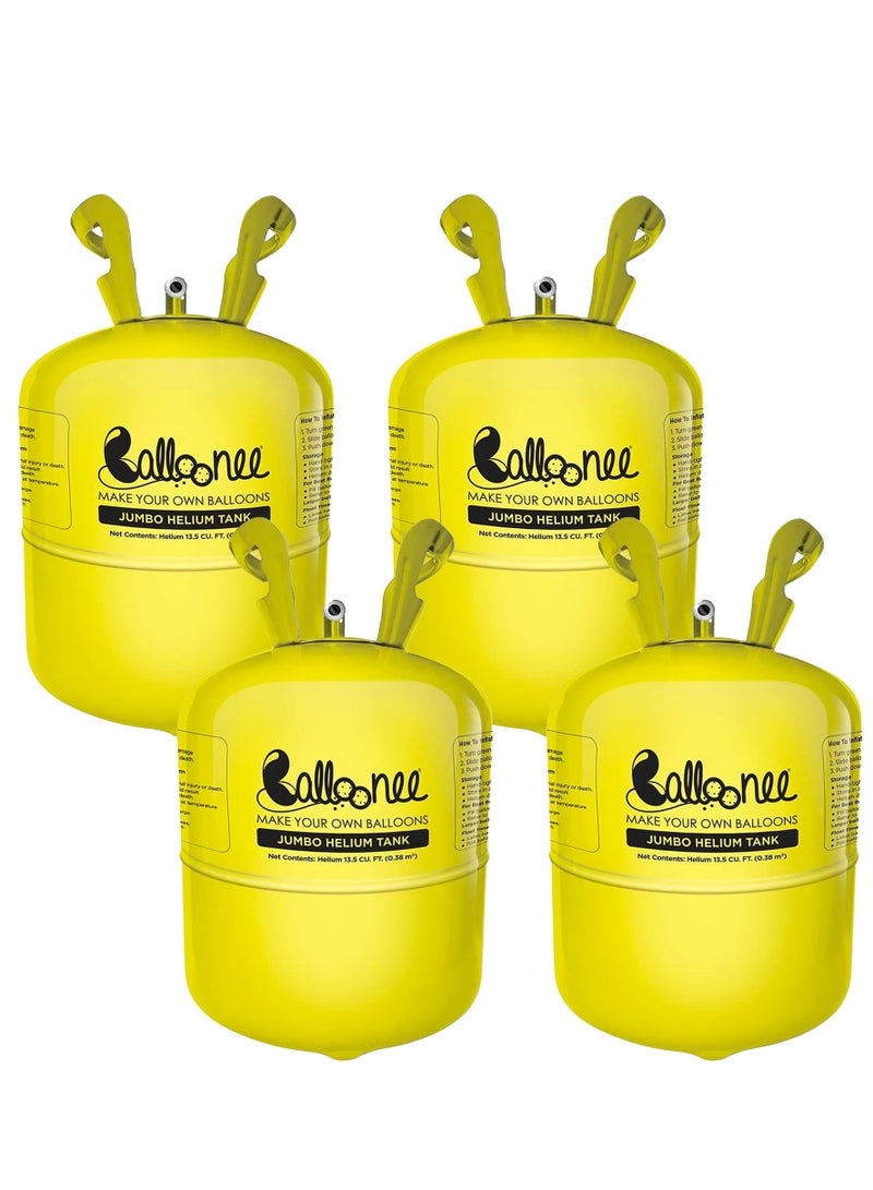 Balloonee Jumbo Disposable Helium Party Kit - Pack of 4, Helium Tank for Balloons At Home - Image 2
