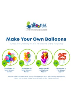 Balloonee Jumbo Disposable Helium Party Kit - Pack of 4, Helium Tank for Balloons At Home  - Image 4