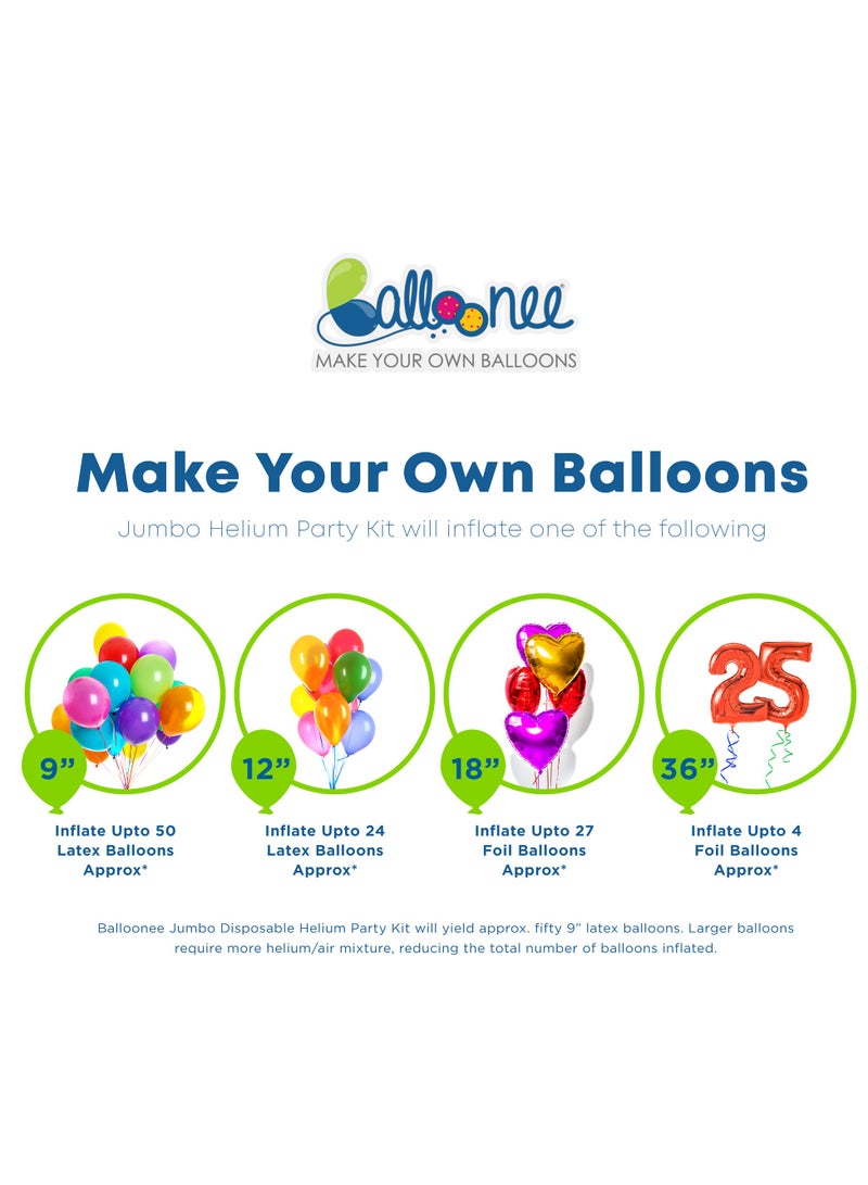 Balloonee Jumbo Disposable Helium Party Kit - Pack of 4, Helium Tank for Balloons At Home - Image 4