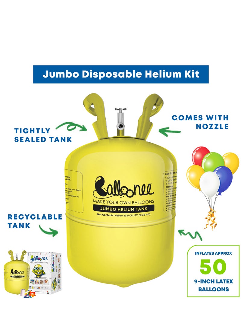 Balloonee Jumbo Disposable Helium Party Kit - Pack of 4, Helium Tank for Balloons At Home - Image 3