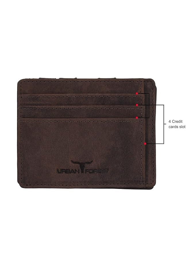 URBANFOREST URBAN FOREST Vintage Brown Leather Magic Wallet for Men - Image 4