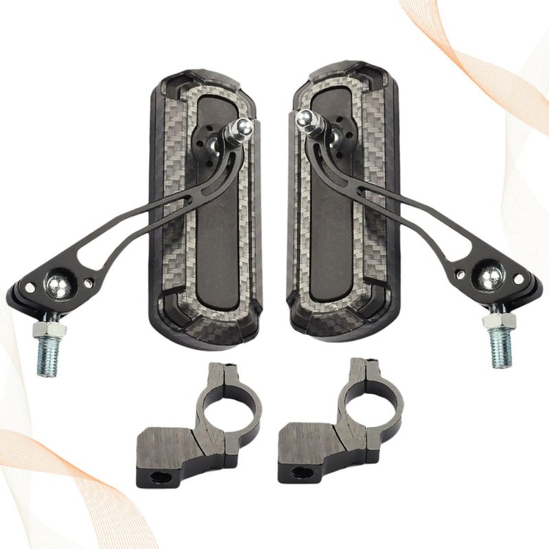 3K Carbon Texture Bike Rear View Mirror Rotatable Handlebar Mount for Mountain Road Bikes 1 Pair - Image 5