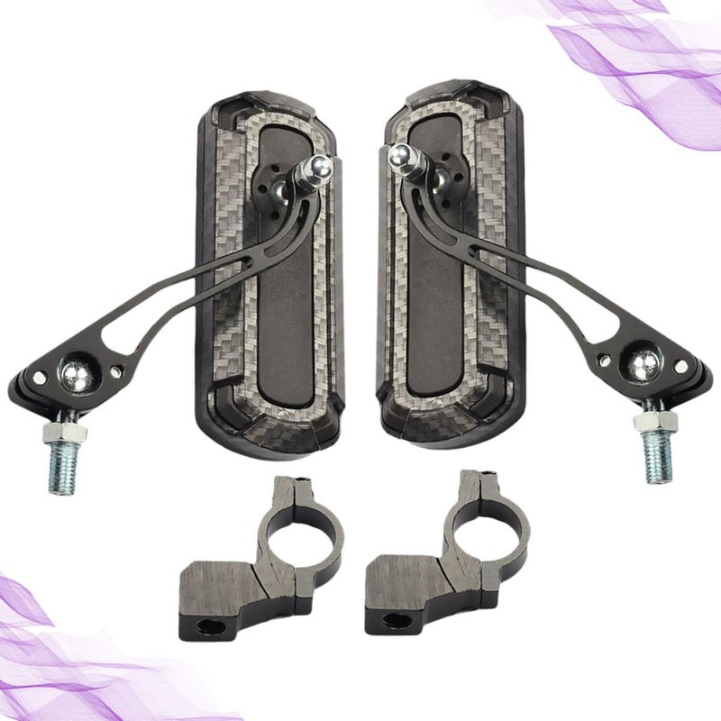 3K Carbon Texture Bike Rear View Mirror Rotatable Handlebar Mount for Mountain Road Bikes 1 Pair - Image 4