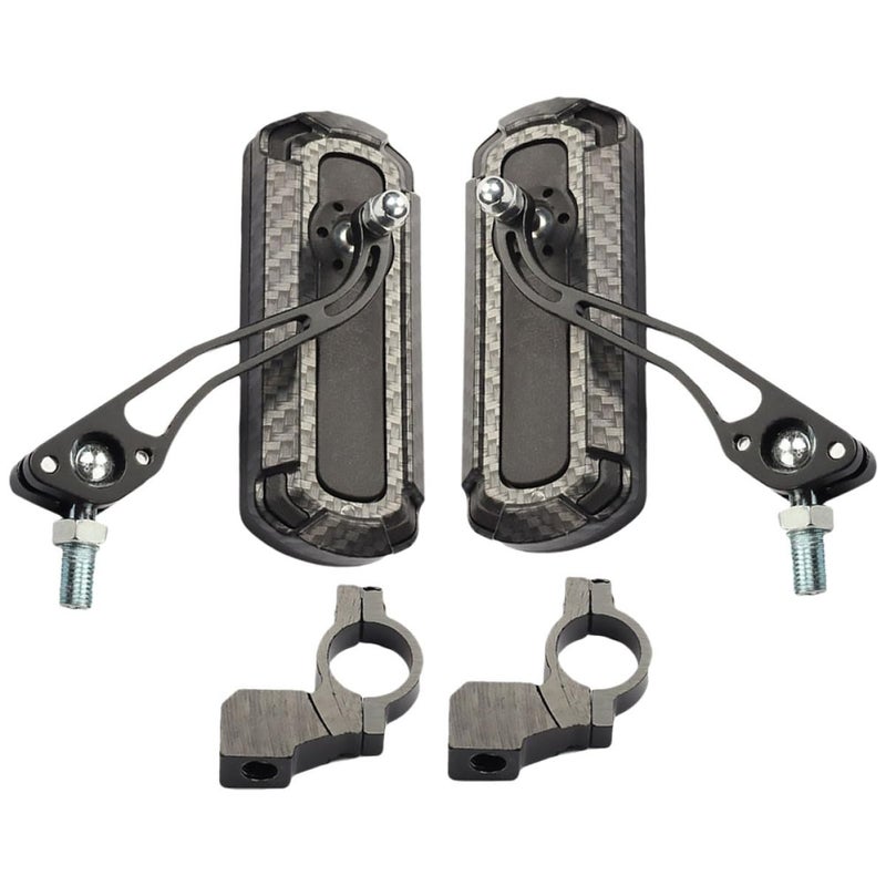 3K Carbon Texture Bike Rear View Mirror Rotatable Handlebar Mount for Mountain Road Bikes 1 Pair - Image 2