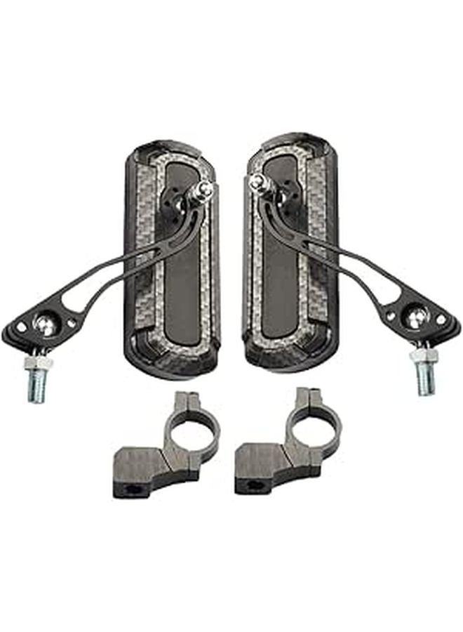 3K Carbon Texture Bike Rear View Mirror Rotatable Handlebar Mount for Mountain Road Bikes 1 Pair - Image 1
