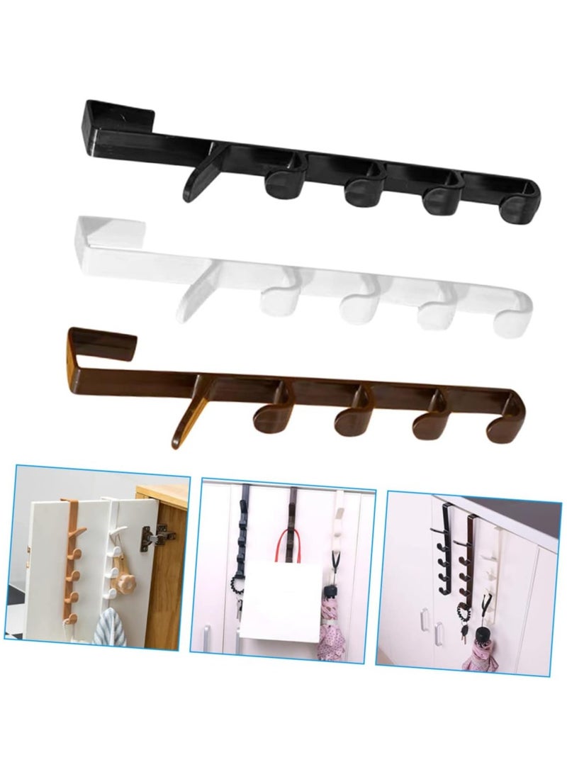 Zorqon - Set of 3 Over The Door Hook Hanger For Clothes - White - Image 1