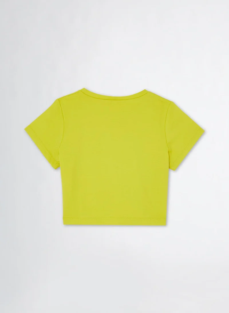 Liu Jo Cropped Cotton T-Shirt