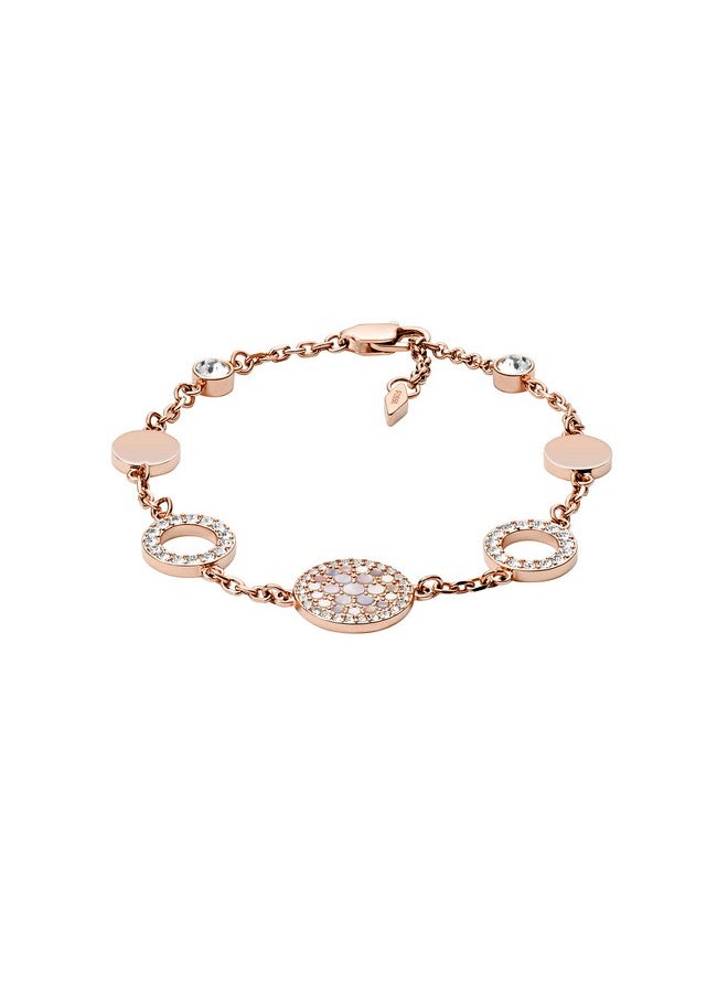 FOSSIL - Women'S Rose Goldtone Chain Bracelet Color: Rose Gold (Model: Jf01739791) - Image 1