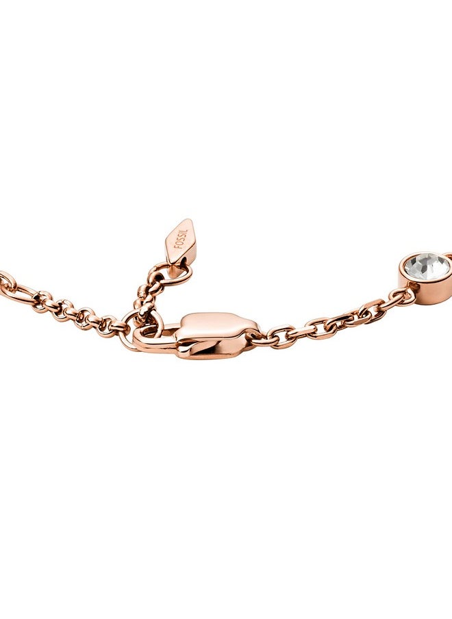 FOSSIL - Women'S Rose Goldtone Chain Bracelet Color: Rose Gold (Model: Jf01739791) - Image 1