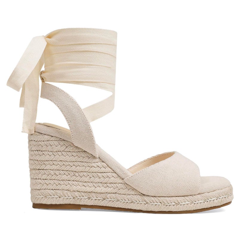 EQAUDES Women Espadrille Braided Wedge Sandals Summer Lace up Platform Sandal - Wedges Heeled, Open Toe, Fashion,Beach, Evening, Beach Sandals - Image 1