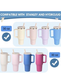 Generic 2 Pack 30 oz Tumbler Flip Straw Lid Replacement Fit for Stanley Quencher Tumbler with Straws,Leak Proof Splash Resistant Tumbler Lids for Stanley Cup Accessories,White  - Image 4
