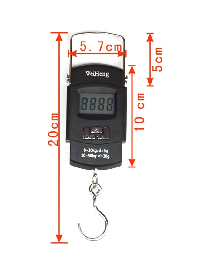 LCD Digital Hanging Luggage Weighing Scale Black - Image 2