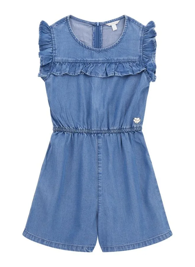 جس Kids Lyocell Denim Ss Romper