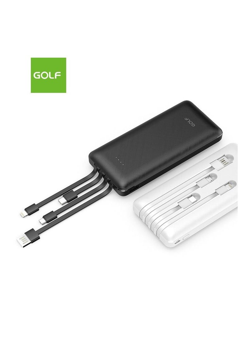 GOLF SPACE Golf L106 10000 Mah Powerbank With Built In Cables – Black  - Image 1