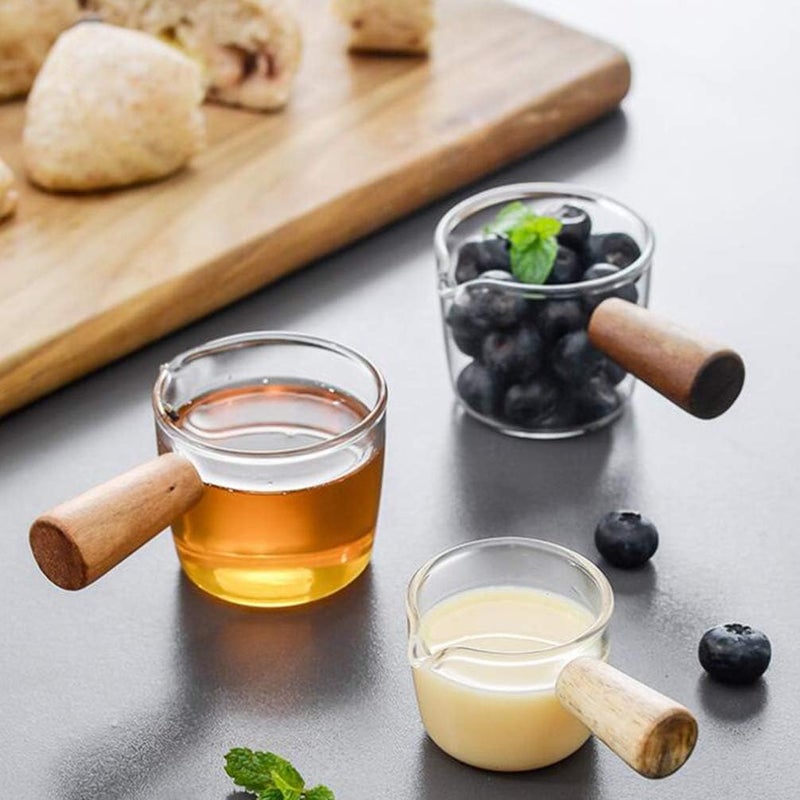 Glass Sauce Dish With Handle Mini Creamer Jugs Milk Coffee Pitcher Seasoning Dish Appetizer Dish For Home Restaurant -Size L - Image 3
