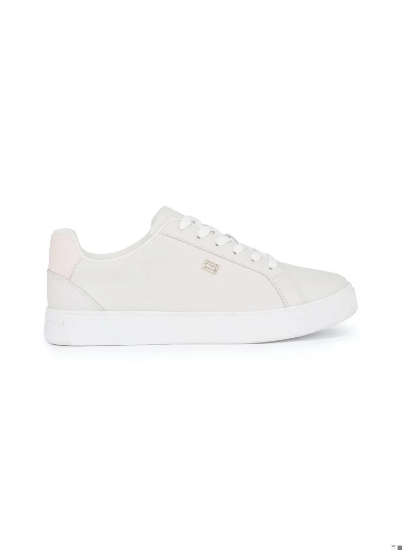 TOMMY HILFIGER Women's Essential Leather Cupsole Court Trainers -  Leather upper, Light Blue