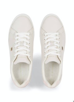 TOMMY HILFIGER Women's Essential Leather Cupsole Court Trainers -  Leather upper, Light Blue  - Image 3