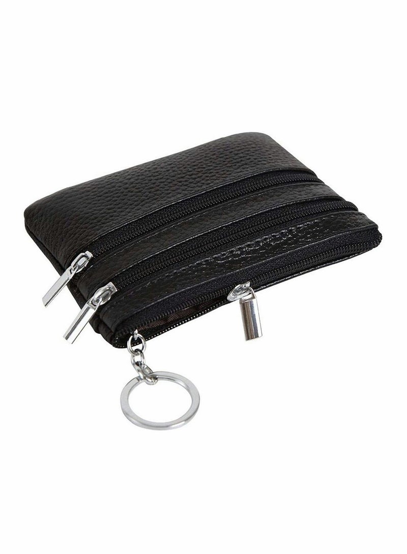 Genuine Leather Coin Wallet for Men & Women - Compact Card Purse with Key Ring & Zipper, Vintage Mini Change Pouch, Perfect Gift Idea - Image 3