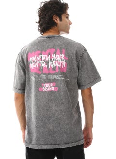 WHITE RABBIT Tye-Die Heather Black Printed T-Shirt  - Image 3