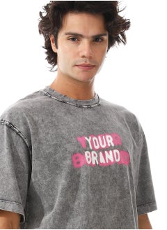 WHITE RABBIT Tye-Die Heather Black Printed T-Shirt  - Image 4