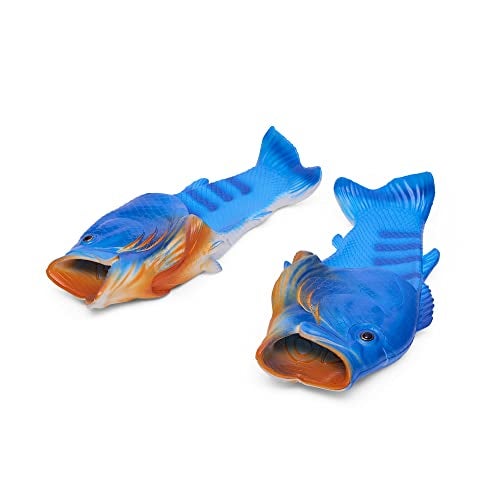 Coddies Fish Flip Flops - The Original Fish Slippers - Christmas Gift, Unisex Sandals, Bass Slides, Pool, Beach & Fishing Shoes (Blue | 9-10 Men | 10-11 Women |EU 42-43) - Image 1