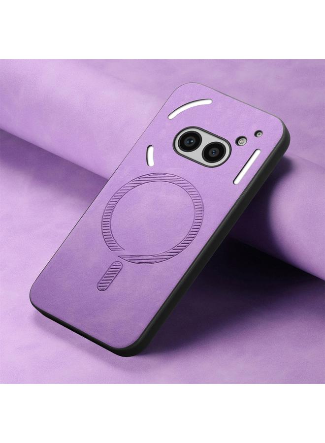 S-TOP Case For Nothing Phone 2a Solid Color Retro Magsafe PU Back Cover Phone Case - Image 2