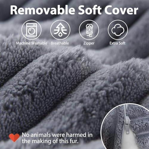ENITYA Reading Pillow for Sitting in Bed Adult, XL Back Pillow for Bed Sitting up, Back Support Chair Pillow for Sitting up/Watching TV/Reading/Gaming/Resting/Post Surgery,Dark Grey - Image 4