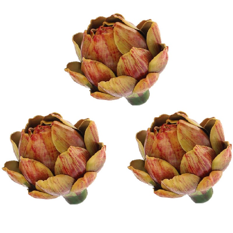 Meiwlong Meiwlong 3Pcs Artificial Fake Artichoke Vegetable Large Yellow Decoration Lifelike Flowers Bouquet Realistic Fruit Party Christmas Kitchen Indoor Supplies  - Image 1