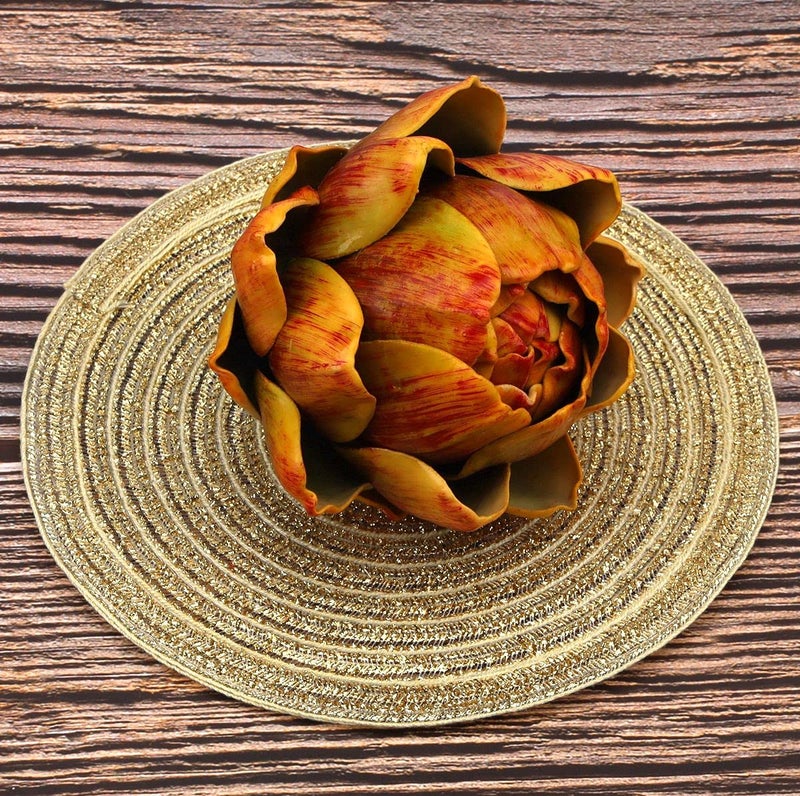 Meiwlong Meiwlong 3Pcs Artificial Fake Artichoke Vegetable Large Yellow Decoration Lifelike Flowers Bouquet Realistic Fruit Party Christmas Kitchen Indoor Supplies  - Image 3
