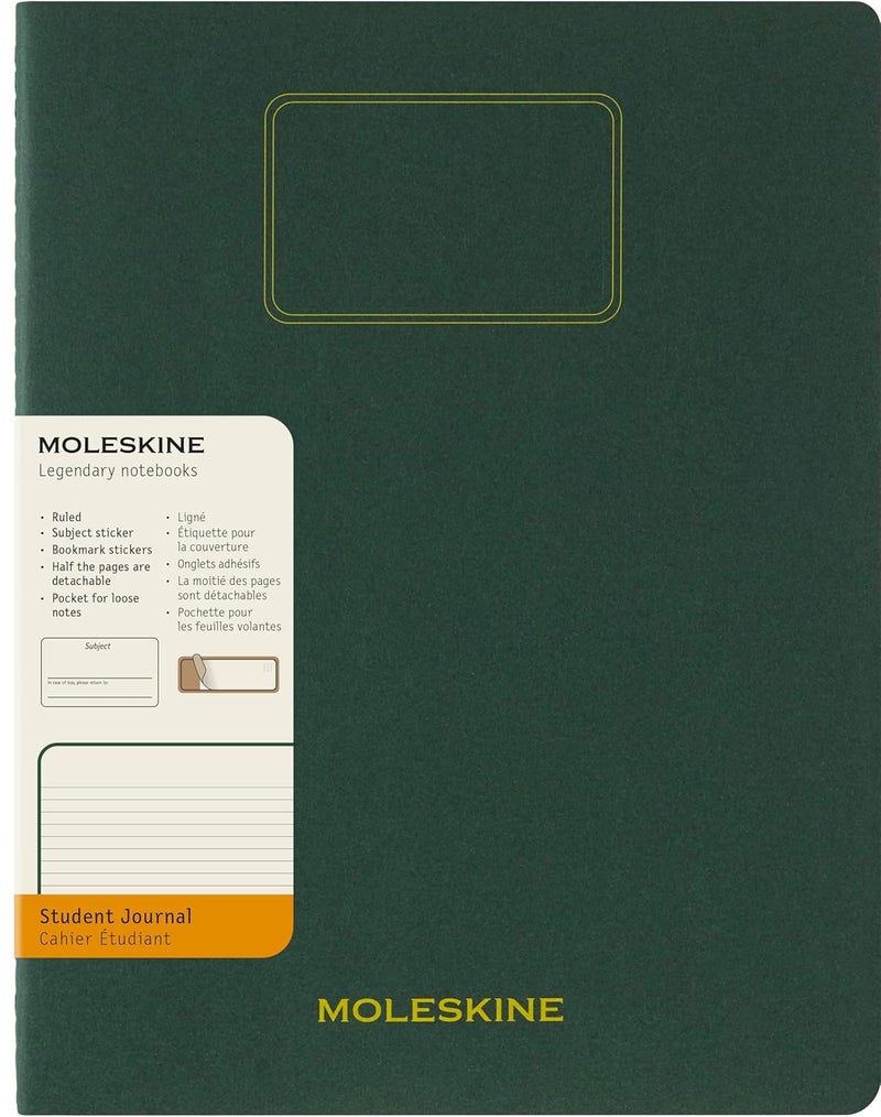 MOLESKINE Student Cahier Notebook XXL Size Ruled Pages Myrtle Green Cover 80 Pages - Image 1
