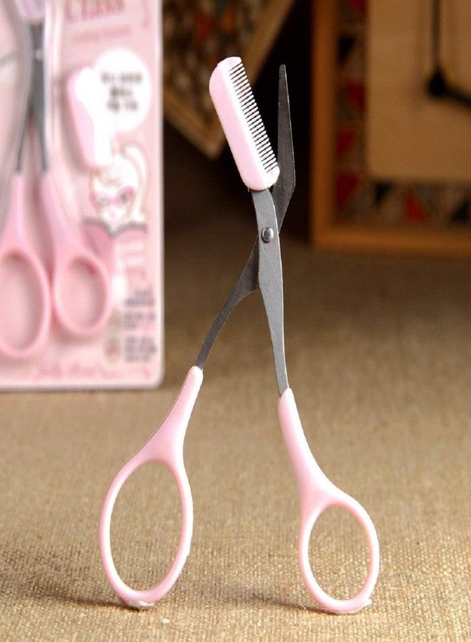 Rexmon Stainless Steel Eyebrow Shaping Cut Scissors Comb Hair Remover Beauty Tool Shaver Makeup Tools Hair Grooming Removal,Pink - Image 4