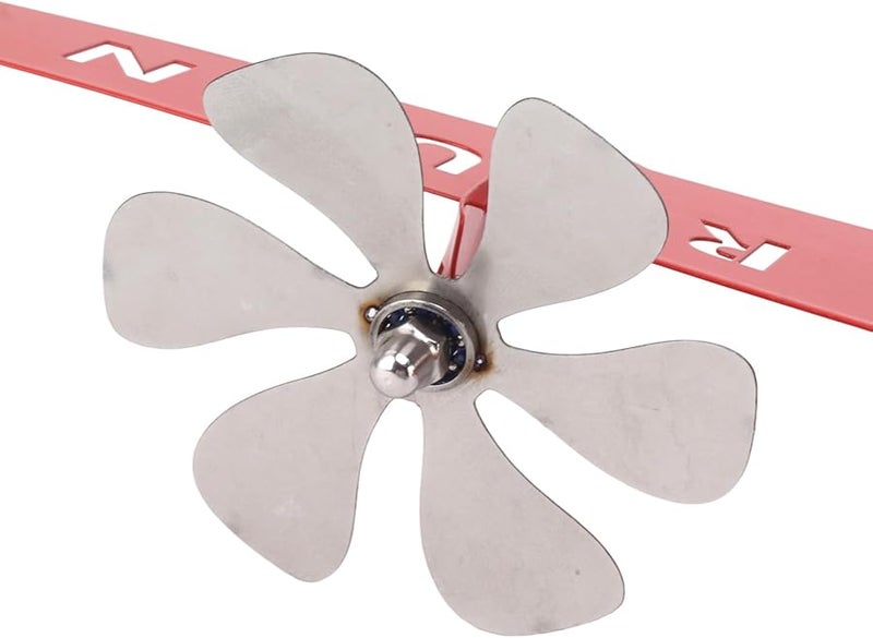 طاحونة هواء معدنية مقاومة للصدأ على شكل طائرة ثلاثية الأبعاد باللون الأحمر لتزيين حديقة الفناء - Image 3