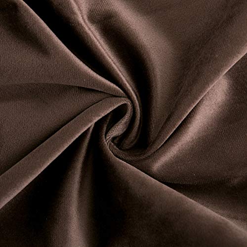 RainRoad Velvet Decorative Throw Pillow Covers Cushion Cover Pillow Case for Sofa Couch Bed Chair,Soft Square Brown Throw Pillows 18x18 Inch,Set of 2 - Image 5