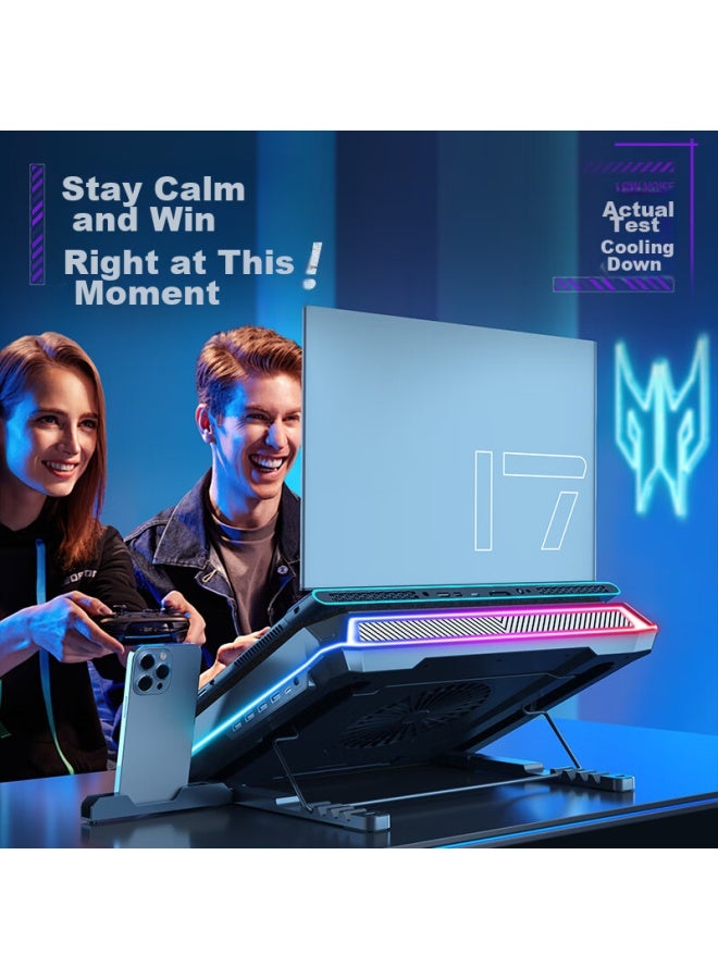 ICE COOREL Kuorui Bingzun A8 Laptop Cooling Pad, Adjustable Speed Cooling Stand, Compatible With Lenovo, Dell, Alienware, Lenovo Legion, Asus, And Tuf Gaming Rgb Laptops - Image 4