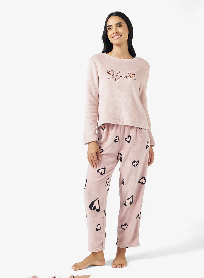 جينجر Cozy Fleece Top & Pant Set