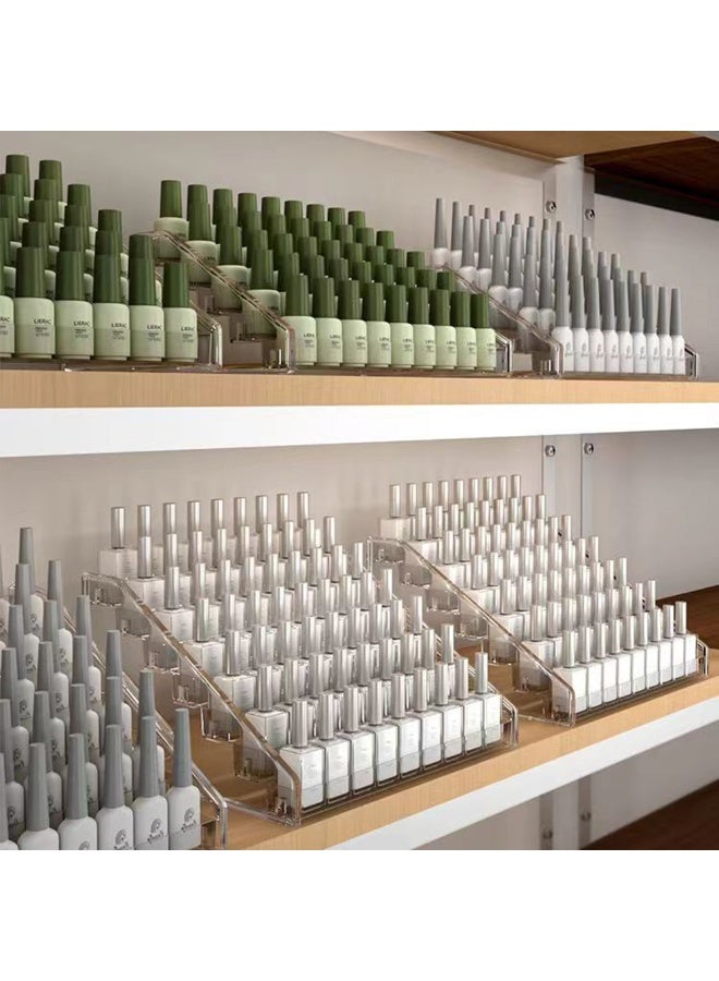 4 طبقات كبيرة القدرة الأكريليك واضح الأظافر اللغة المنظم مع مقبض المرأة أداة ماكياج متعددة الوظائف ظل العين علبة عرض رف ماكياج حامل مربع - Image 3